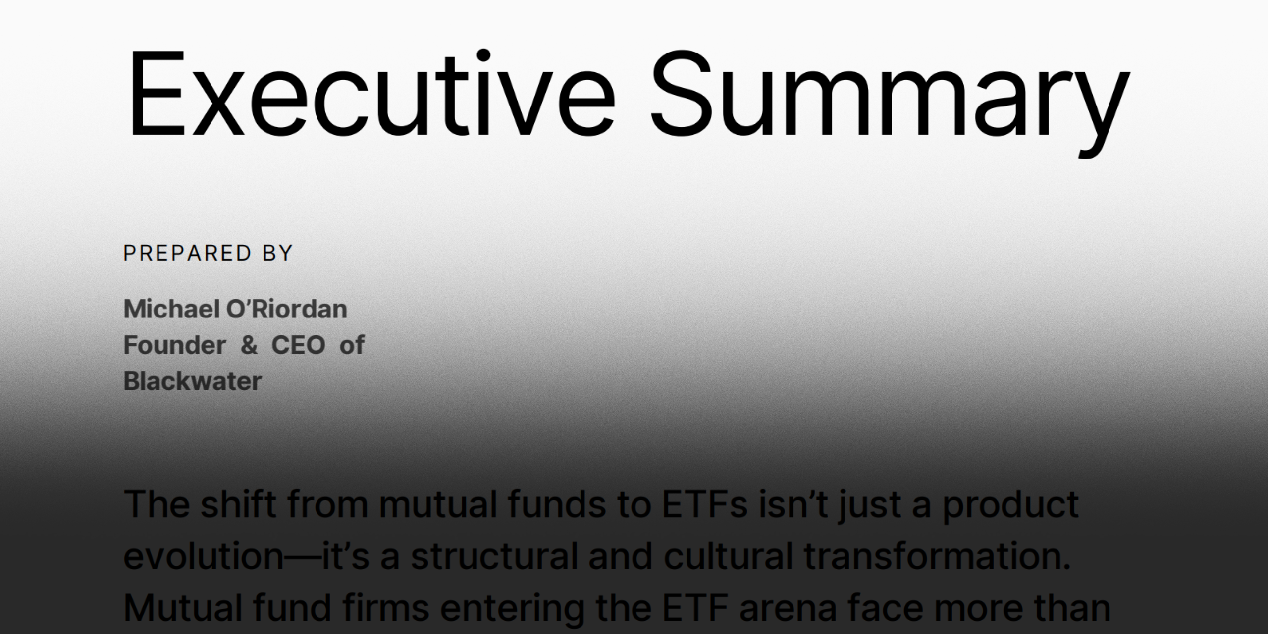 Designing a Mutual Funds Sales Team in an ETF World - Sample Page